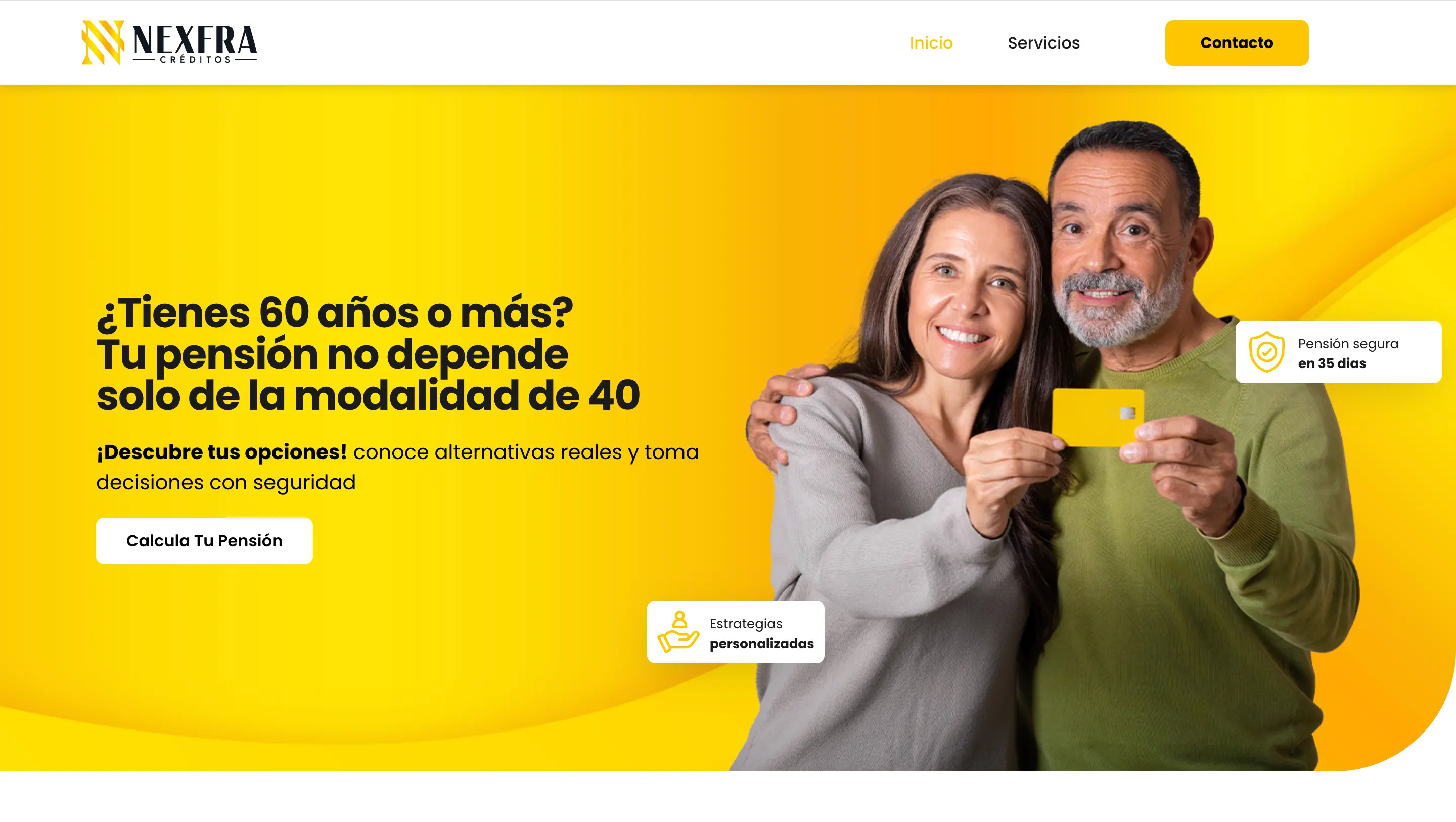 Sitio web corporativo de Nexfra con diseño responsive